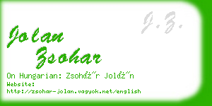 jolan zsohar business card